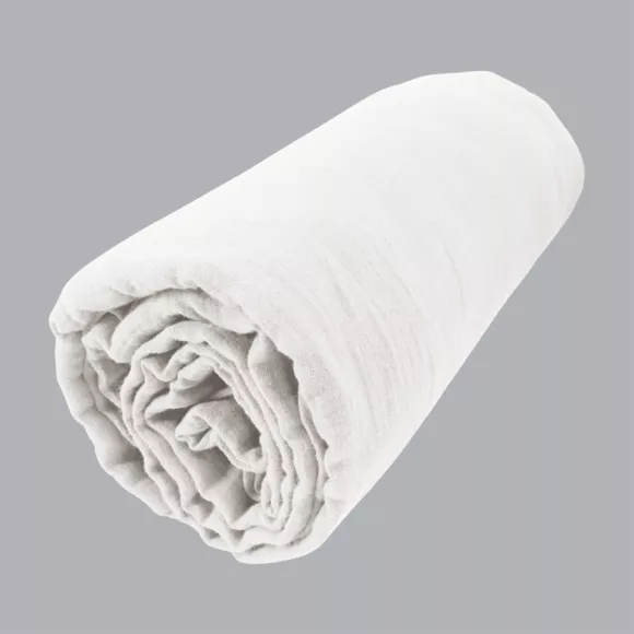 Drap housse gaze de coton (160 cm) Gaïa Blanc chantilly 3