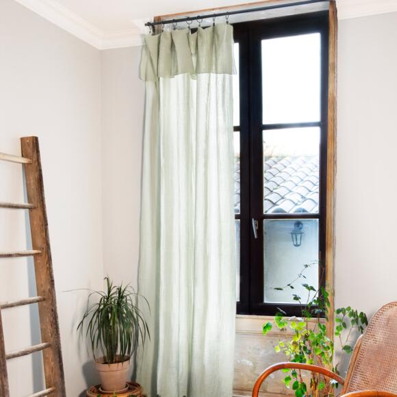 Höhenverstellbarer Vorhang aus Baumwoll-Gaze (140 x max. 300 cm) Gaïa Lindengrün 3