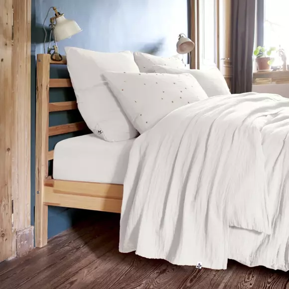 Bovenlaken Katoengaas (240 cm) Gaïa Roomwit 2