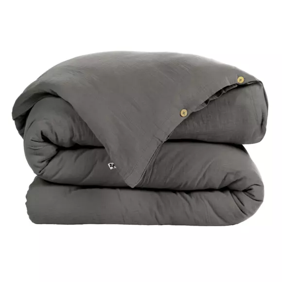 Housse de couette gaze de coton (140 cm) Gaïa Gris granit 2