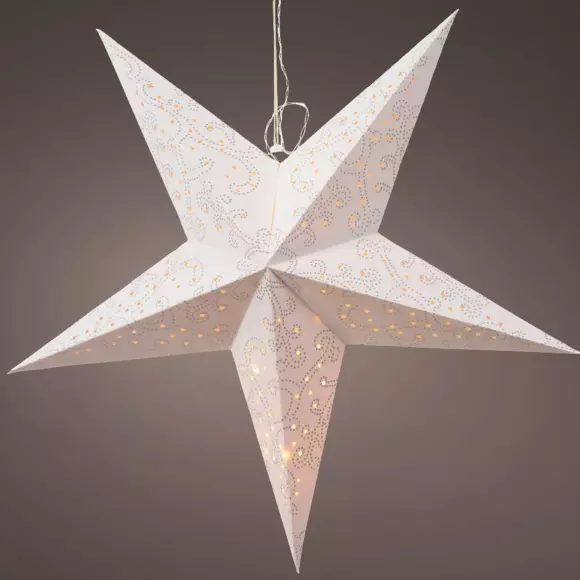 Étoile lumineuse à piles Kessy blanc et  Blanc chaud 2