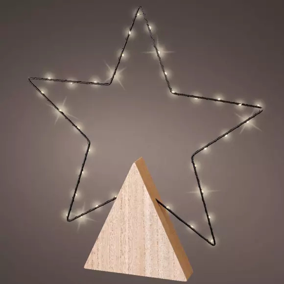 Étoile lumineuse Lumi à piles GM Blanc chaud 2