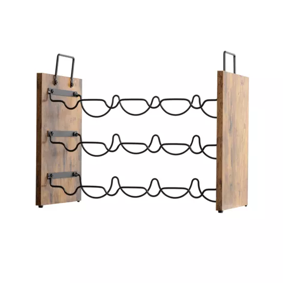 Mueble portabotellas industrial con 12 compartimentos (H40 cm) Lucas Negro 2