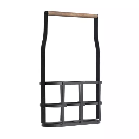 Porte-bouteilles bois et métal 3 compartiments (H41 cm) Aaron Noir 3