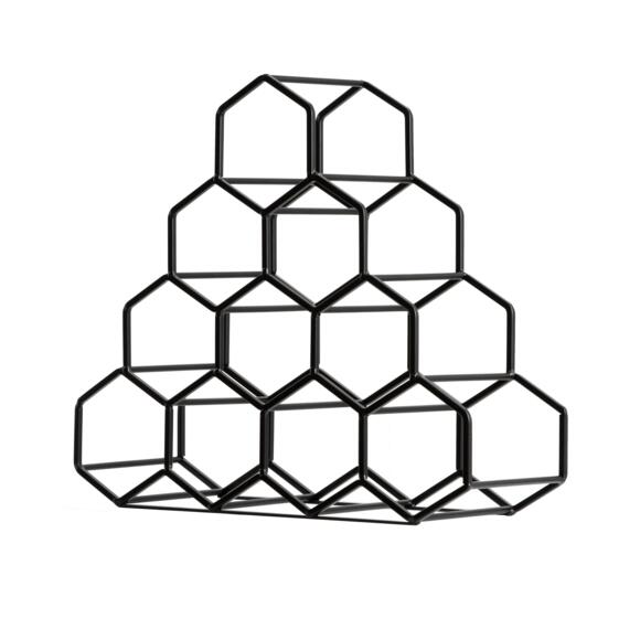 Weinregal Metall Pyramide (H38 cm) Malo Schwarz 2