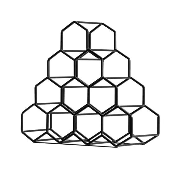 Range-bouteilles métal pyramide (H38 cm) Malo Noir 2