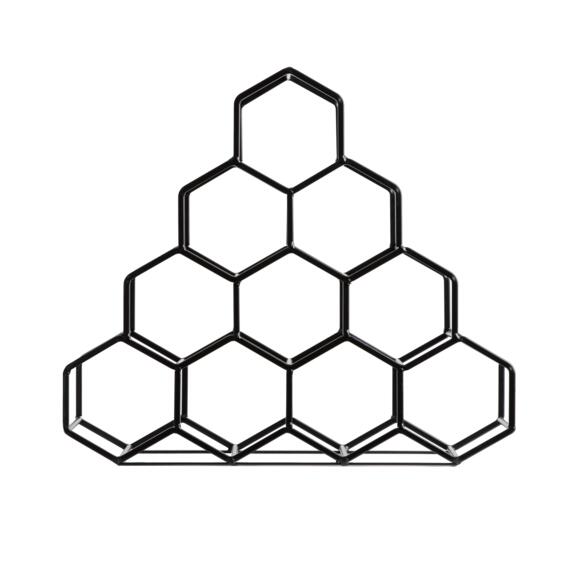 Portabotellas piramidal de metal (H38 cm) Malo Negro 3