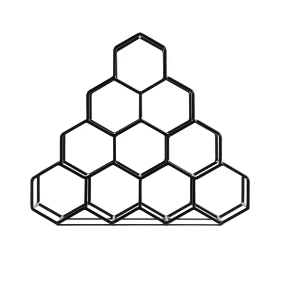 Range-bouteilles métal pyramide (H38 cm) Malo Noir 3