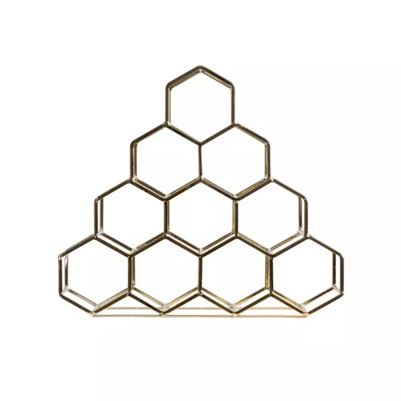 Range-bouteilles métal pyramide (H38 cm) Malo Or 3