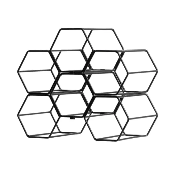 Juego de 2 portabotellas apilables de metal (H26 cm) Côme Negro 2