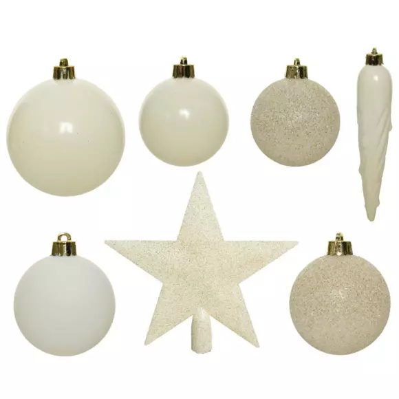 Kit de decoración para árbol de Navidad Novae Blanco lana 2