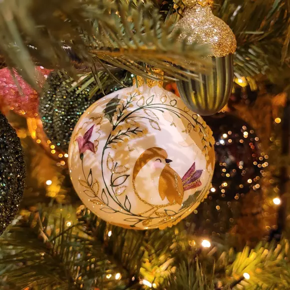 Lote de 6 bolas de Navidad (D80 mm) en verre Pix Marrón 2