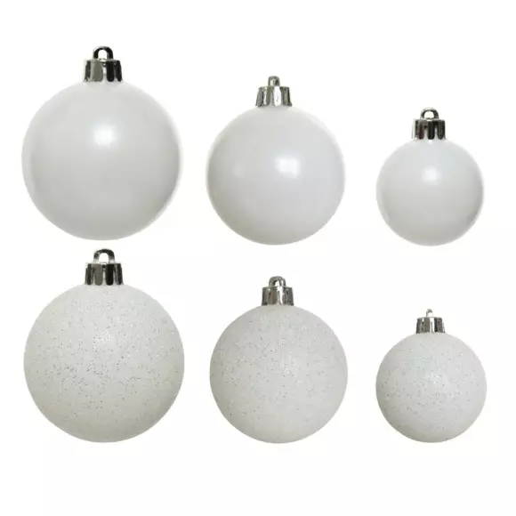 Set van 30 kerstballen New Alpine Mix Wit 2