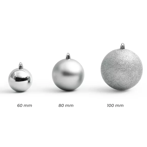 Lot de 20 boules de Noël  assorties New Alpine Argent 3