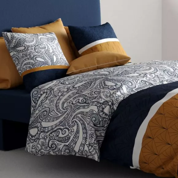 Housse de couette et deux taies coton (240 cm) Dakota Beige 2