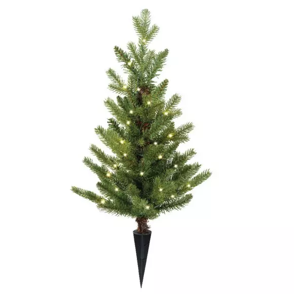 Sapin de Noël artificiel lumineux ALLIX à piquer dans le sol H90 cm Blanc chaud 3