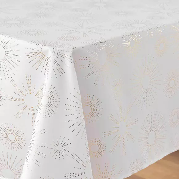 Mantel rectangular  (L240 cm) Pampille metálico Blanco 2