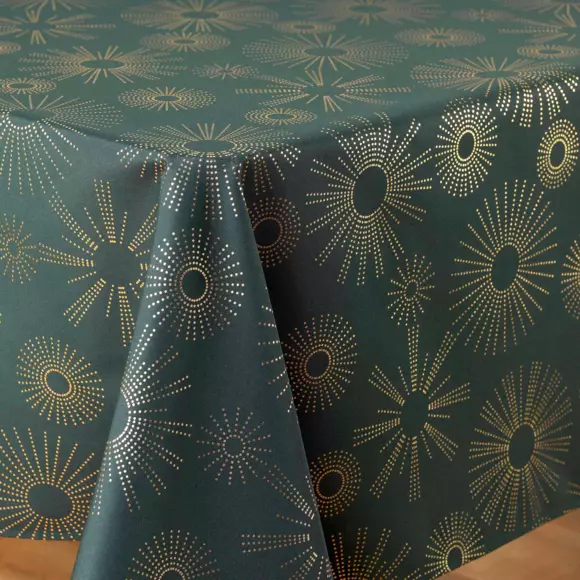 Mantel rectangular (L300 cm) Pampille metálico Verde 2