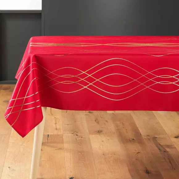 Nappe rectangulaire (L300 cm) Elona métallisé Rouge 3