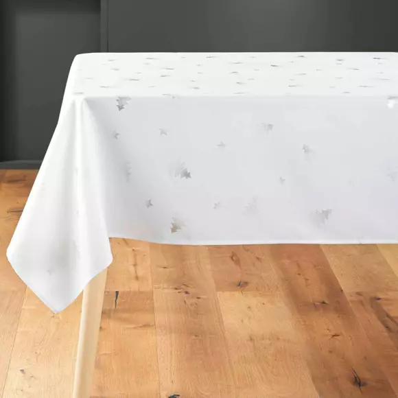 Nappe rectangulaire (L300 cm) Sapin métallisé Blanc 2