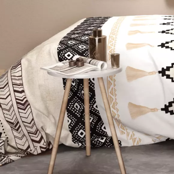 Housse de couette et une taie coton (140 cm) Bohéme Ecru