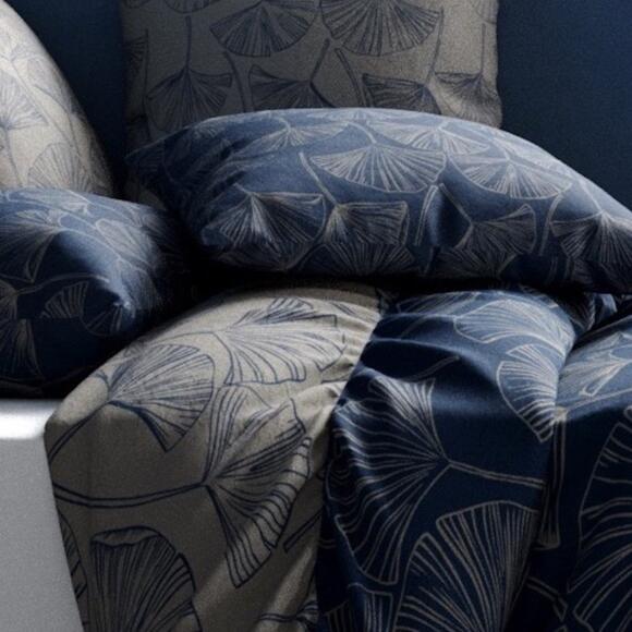 Bettbezug & 2 Kopfkissenbezüge Baumwolle (200 cm) Edo Blau