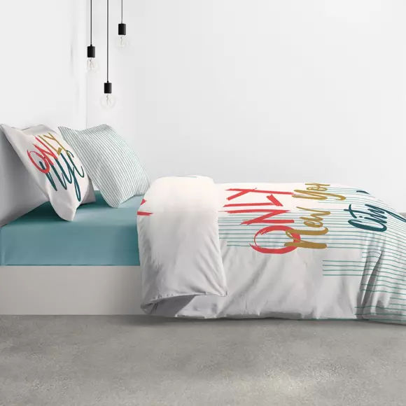 Housse de couette et deux taies coton (260 cm) Only Multicolore