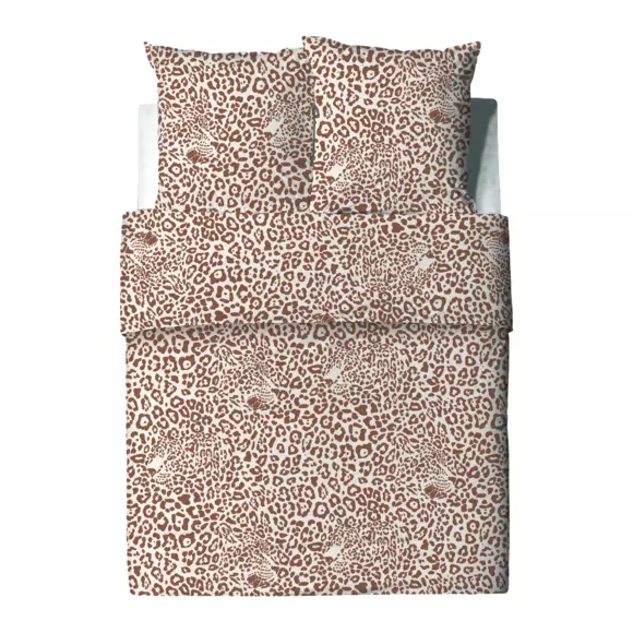 Housse de couette et deux taies coton (260 cm) Jag Marron