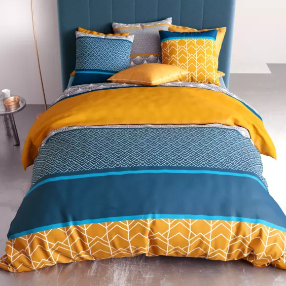 Funda Nórdica y dos fundas de algodón (260 cm) Lupin Azul