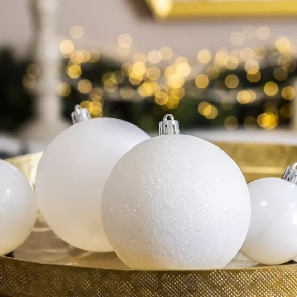 Set van 20 kerstballen New Alpine Mix Wit 2