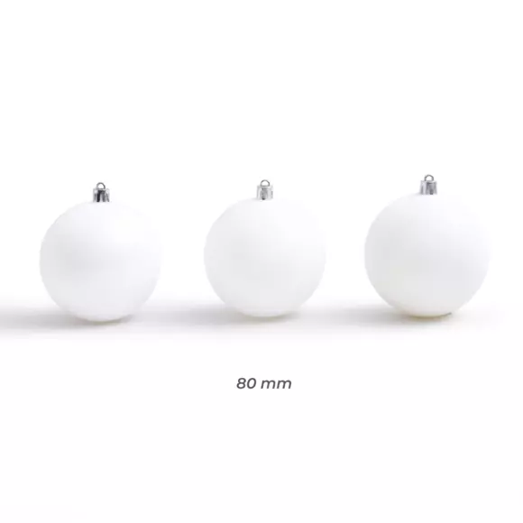 Lot de 30 boules de Noël (D80 mm) New Alpine Blanc 3
