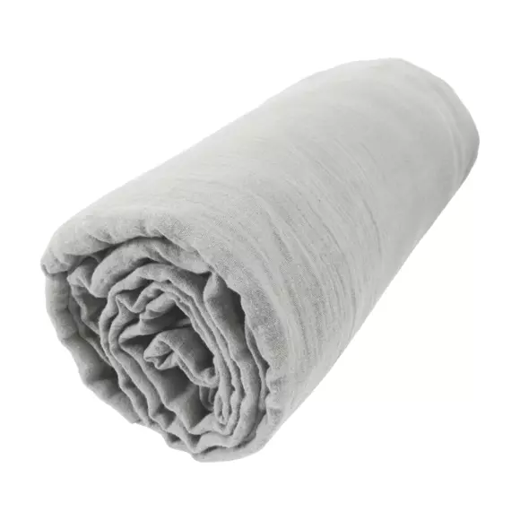 Sábana bajera en gasa de algodón (200 cm) Gaïa Gris nube 