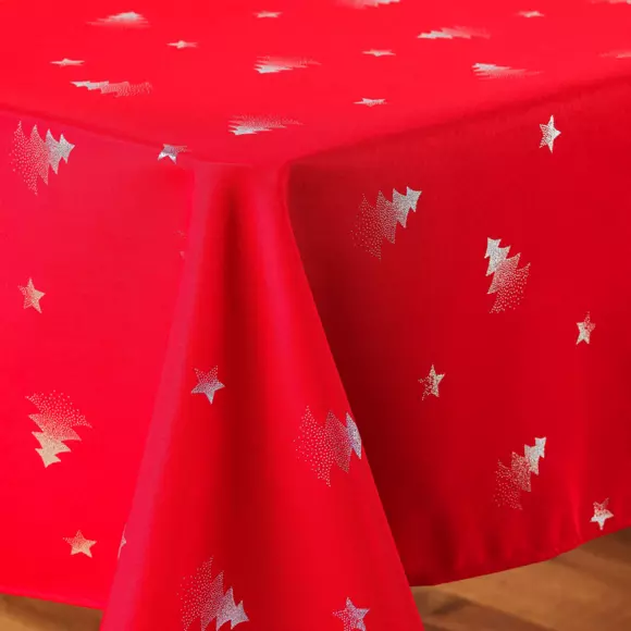 Mantel rectangular (L300 cm) Sapin metálico Rojo 2