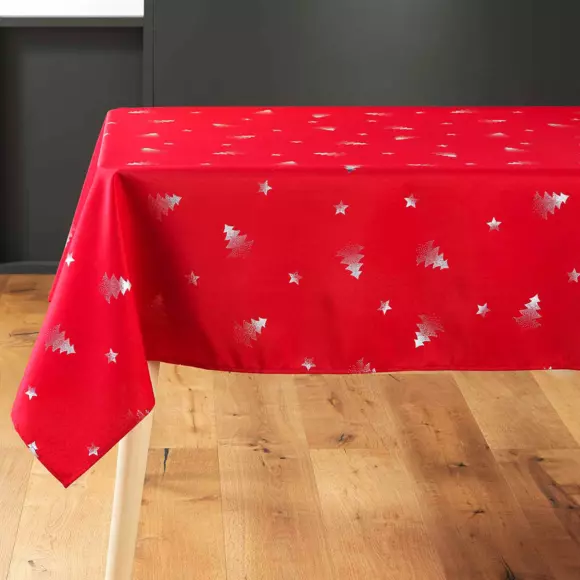 Mantel rectangular (L240 cm) Sapin metálico Rojo 3