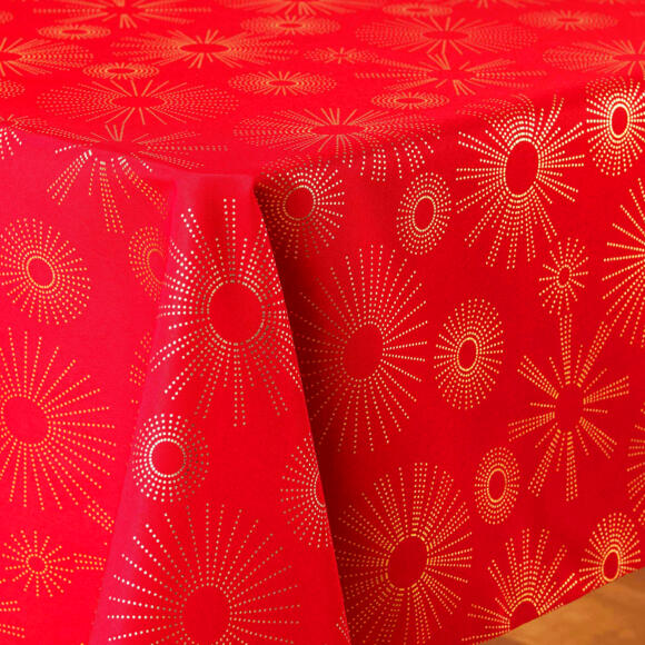 Mantel rectangular (L300 cm) Pampille metálico Rojo 2