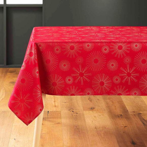 Mantel rectangular (L300 cm) Pampille metálico Rojo 3