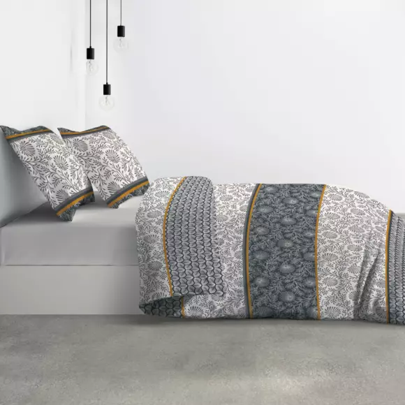 Funda Nórdica y dos fundas de algodón (240 cm) Vega gold Gris