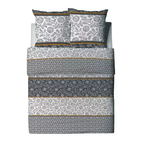Funda Nórdica y dos fundas de algodón (240 cm) Vega gold Gris