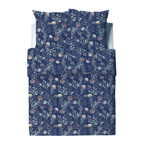 Bettbezug & 2 Kopfkissenbezüge Baumwolle (240 cm) Phytea Blau