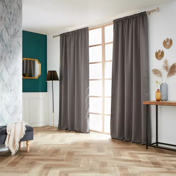 Rideau obscurcissant  galon fronceur (140 x 260 cm) Dark Gris anthracite
