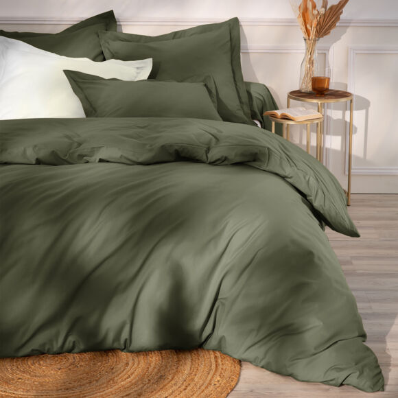 Federa cuscino quadrata percalle di cotone (65 cm) Cali Verde rosmarino