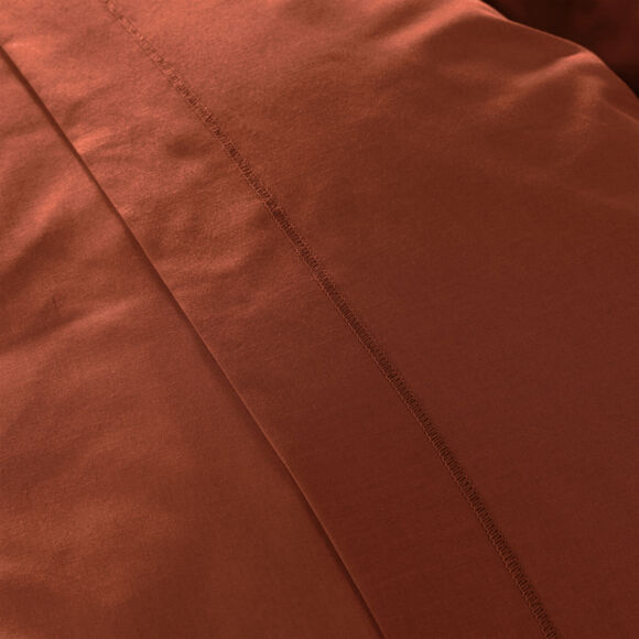 Drap plat percale de coton (270 cm) Cali Terracotta