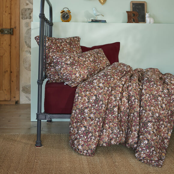 Bettbezug aus Baumwoll-Gaze (140 cm) Constance Camel