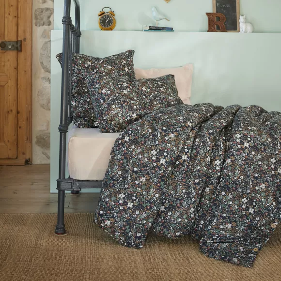Housse de couette gaze de coton (140 cm) Constance Bleu nuit