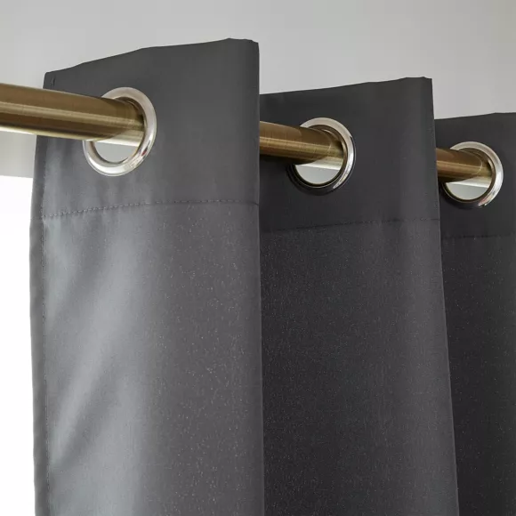 EM RIDEAU A OEILLETS 140 x 240 CM POLYESTER UNI THERMIQUE SUMMIT ANTHRACITE