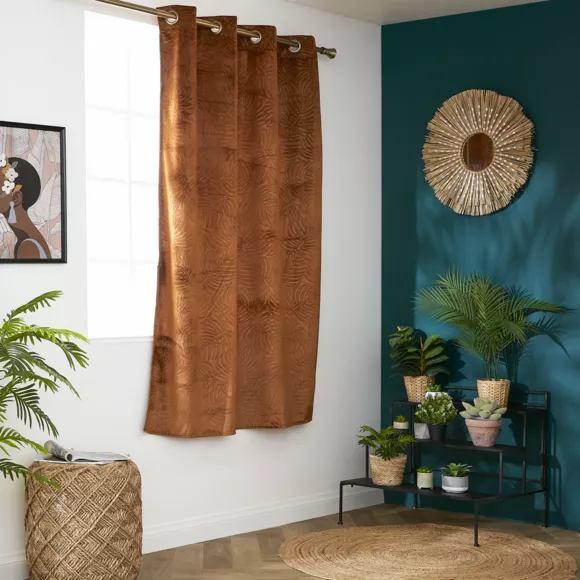 Rideau occultant velours (140 x 180 cm) Fern Camel