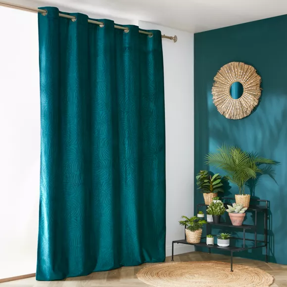 Cortina opaca terciopelo (180 x 260 cm) Fern Azul petróleo
