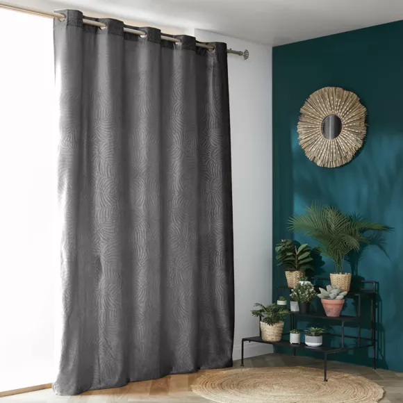 Cortina opaca terciopelo (180 x 260 cm) Fern Gris antracita