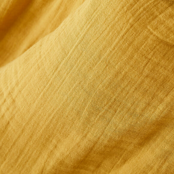Mantel rectangular en gasa de algodón (L250 cm) Gaïa Amarillo azafrán