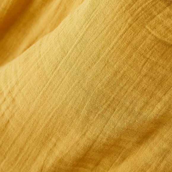 Nappe rectangulaire gaze de coton (L350 cm) Gaïa Jaune safran